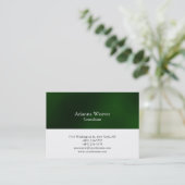 Trendy Stylish Professional Plain Green White Visitekaartje (Staand voorkant)