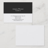Trendy Stylish Professional Plain Grey White Visitekaartje (Voorkant / Achterkant)