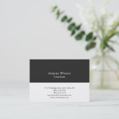 Trendy Stylish Professional Plain Grey White Visitekaartje (Staand voorkant)