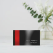 Trendy Stylish Red Black Gray Modern Elegant Visitekaartje (Staand voorkant)