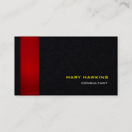 Trendy Stylish Red Black Modern Elegant Plain Visitekaartje