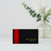 Trendy Stylish Red Black Modern Elegant Plain Visitekaartje (Staand voorkant)