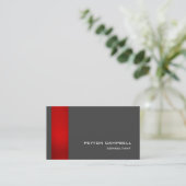 Trendy Stylish Red Gray Modern Elegant Visitekaartje (Staand voorkant)