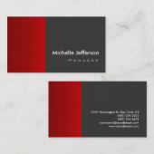 Trendy Stylish Red Gray Visitekaartje (Voorkant / Achterkant)