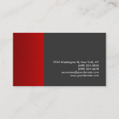 Trendy Stylish Red Gray Visitekaartje (Achterkant)