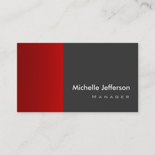 Trendy Stylish Red Gray Visitekaartje (Voorkant)