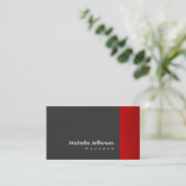 Trendy Stylish Red Grey Striped Visitekaartje (Staand voorkant)