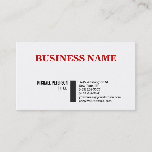 Trendy Stylish Red White charming Visitekaartje (Voorkant)