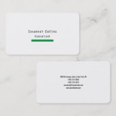 Trendy Stylish Simple Plain Green White Minimalist Visitekaartje (Voorkant / Achterkant)