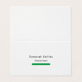 Trendy Stylish Simple Plain Green White Minimalist Visitekaartje (Buitenkant ongevouwen)