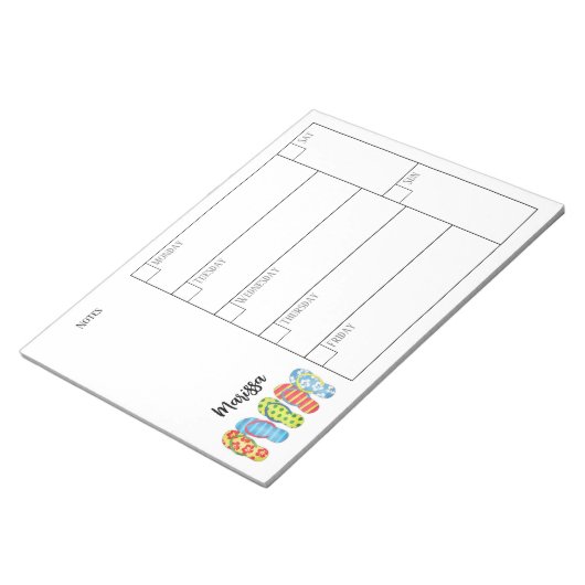 Trendy Stylish Weekly Planner Calendar Beach Notitieblok (Schuin)