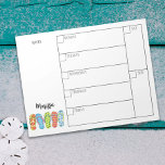 Trendy Stylish Weekly Planner Calendar Beach Notitieblok<br><div class="desc">Dit ontwerp is uitgerust met een organisator-planner van een eenvoudige week,  wekelijkse kalender,  gepersonaliseerd,  meisjes vrouwelijk chic strand tropical,  teenslippers sandals kuststrand zee,  oceanische sealife strandhuismeisje,  thuisschoolbenodigdheden,  eenvoudige minimalistische stijl,  whimsical typografie text font,  stijlvol trendy calligraphy script,  aangepast aan de persoonlijke naam</div>