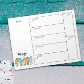 Trendy Stylish Weekly Planner Calendar Beach Notitieblok