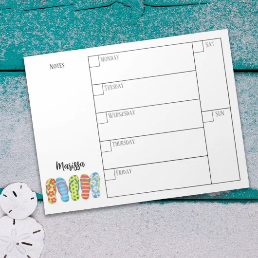 Trendy Stylish Weekly Planner Calendar Beach Notitieblok