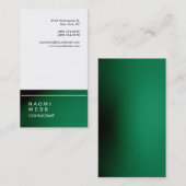 Trendy Stylish White Green Consultant Creative Visitekaartje (Voorkant / Achterkant)