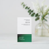 Trendy Stylish White Green Consultant Creative Visitekaartje (Staand voorkant)