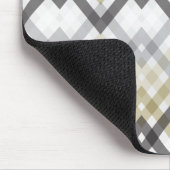 Trendy Stylish Zig Zag Chevron Check Black Gold Muismat (Hoek)