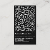 Trendy Stylist - Zwart en wit Patroon van de Paisl Visitekaartje (Achterkant)
