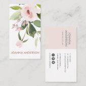 TRENDY SUBTLE KLEUR WASH BLUSH PINK FLORAL BUNCH VISITEKAARTJE (Voorkant / Achterkant)