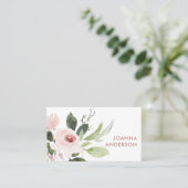 TRENDY SUBTLE KLEUR WASH BLUSH PINK FLORAL BUNCH VISITEKAARTJE (Staand voorkant)
