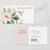 TRENDY SUBTLE KLEUR WASH BLUSH PINK FLORAL BUNCH VISITEKAARTJE (Voorkant / Achterkant)