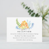 Trendy Succulent Bloemen Bruiloft Receptie Informatiekaartje (Staand voorkant)