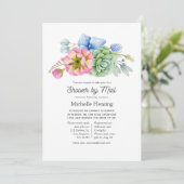 Trendy Succulent Bloemige Bruiloftsfeest per Post Kaart (Staand voorkant)