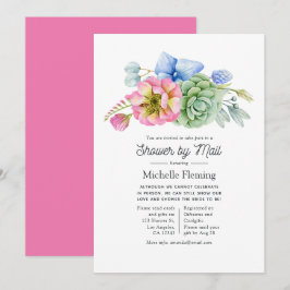 Trendy Succulent Bloemige Bruiloftsfeest per Post Kaart