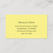 Trendy Succulent Botanical Cactus Yellow Visitekaartje (Achterkant)