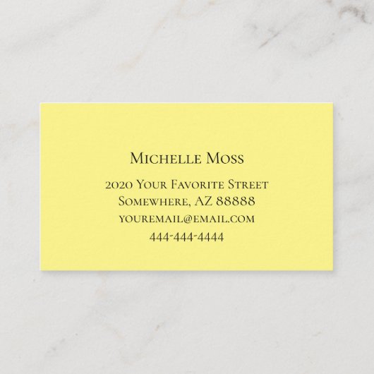 Trendy Succulent Botanical Cactus Yellow Visitekaartje (Achterkant)