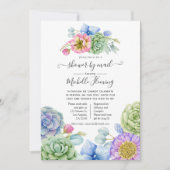 Trendy Succulent Floral Baby shower per mail Kaart (Voorkant)