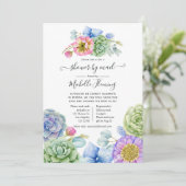 Trendy Succulent Floral Baby shower per mail Kaart (Staand voorkant)