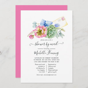 Trendy Succulent Floral Baby shower per mail Kaart