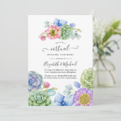 Trendy Succulent Floral Online Virtual Wedding Kaart (Staand voorkant)