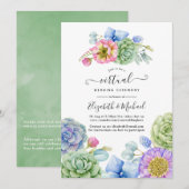 Trendy Succulent Floral Online Virtual Wedding Kaart (Voorkant / Achterkant)