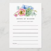 Trendy Succulent Floral Vrijgezellenfeest Advice Advieskaart (Voorkant)