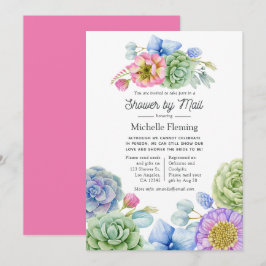 Trendy Succulent Floral Vrijgezellenfeest per mail Kaart