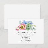 Trendy Succulent Floral Wedding Accommodaties Informatiekaartje (Voorkant / Achterkant)