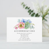 Trendy Succulent Floral Wedding Accommodaties Informatiekaartje (Staand voorkant)