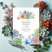 Trendy Succulent Floral Wedding Kaart