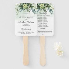 Trendy Succulent Flowers Gold Glitter Program Fan Handwaaier