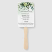 Trendy Succulent Flowers Gold Glitter Program Fan Handwaaier (Achterkant)