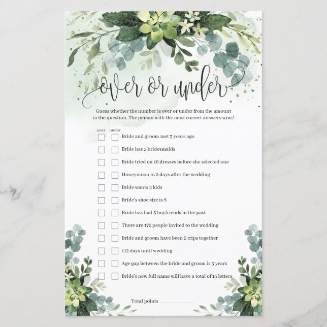 Trendy succulent greenery boho over of onder spel (Voorkant)