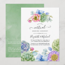 Trendy Succulente Bloem Online Virtuele Trouwdag