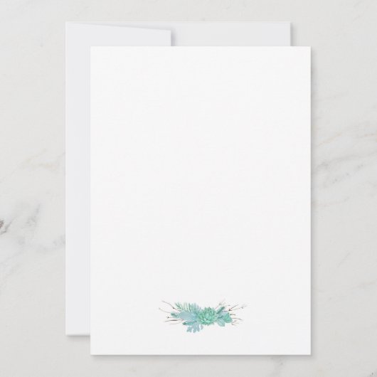 Trendy Succulents afstudeerfeest uitnodigen Kaart (Achterkant)