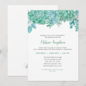 Trendy Succulents afstudeerfeest uitnodigen Kaart (Voorkant / Achterkant)