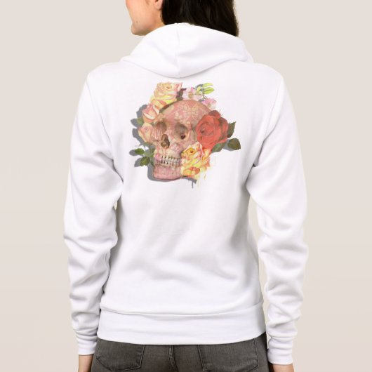 Trendy Sugar Skull Rozen Gothic Dag van de dood Hoodie (Achterkant)