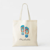 Trendy Summer Beach Flip Flops Tote Bag (Achterkant)