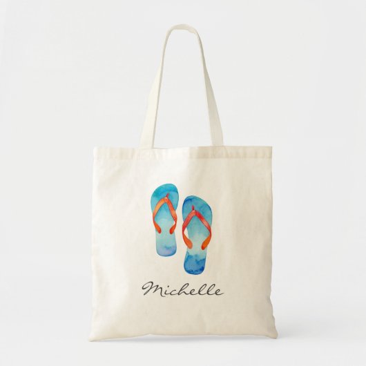 Trendy Summer Beach Flip Flops Tote Bag (Voorkant)