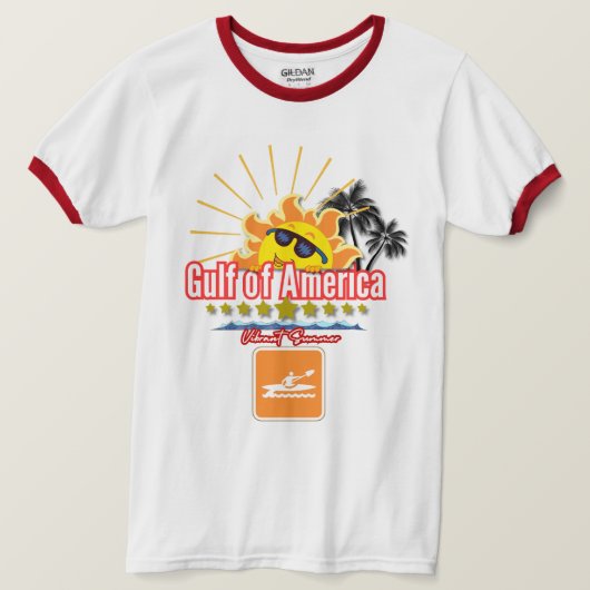 Trendy Summer Design T-Shirt – Levendige Golf retr (Design voorkant)